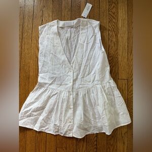 jeune otte White Peplum Buttoned Blouse - Size 1 (Small)